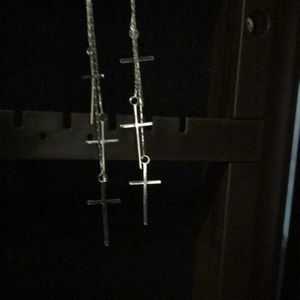 Multi cross dangle earrings silver